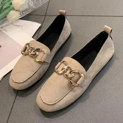 [주식회사 브이와이][JHP61P7U_51]로퍼화 골드 여성구두 체인 장