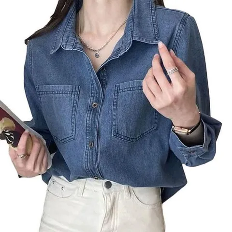 셔츠여성 여자 빈티지 데님 청남방 데일리 패션 셔츠