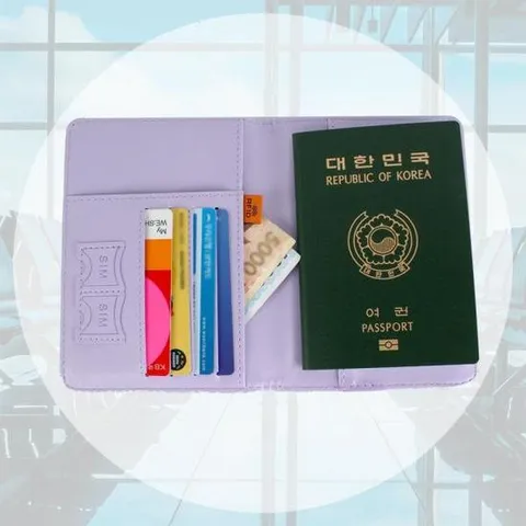 연보라색여권커버 연보라 컬러 여행용 여권 지갑
