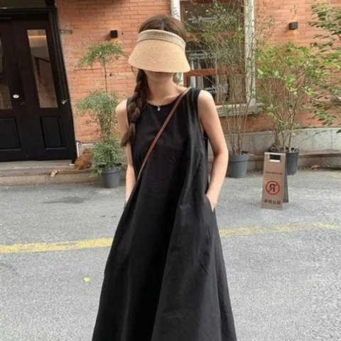 A라인 린넨 루즈핏 2color 롱원피스 나시 여성 여름 나시