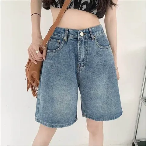 캐주얼 여성 5부팬츠 밴딩 여름 반바지 데님 청바지