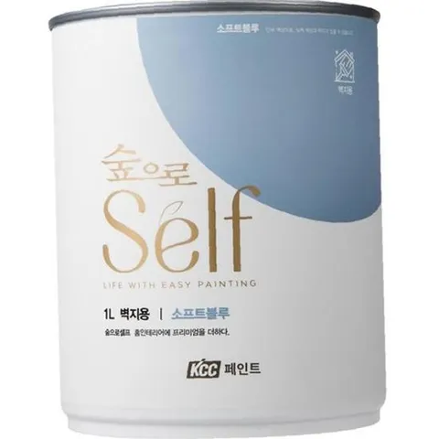 KCC 가정용 수성 페인트 숲으로 셀프 벽지용 에그쉘 소프트블루 1L