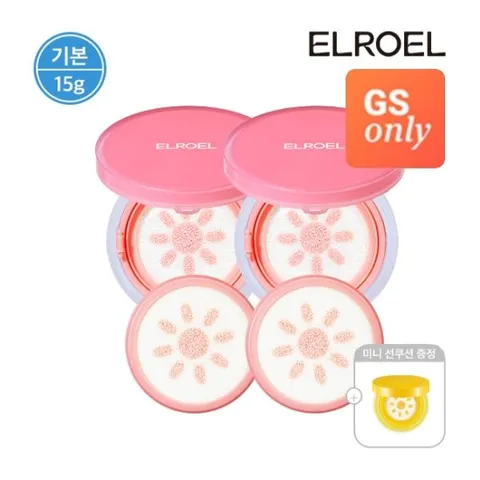[GS단독][기본] 엘로엘 핑크 톤업 선쿠션 15g 본품2개+리필2개+미니선쿠션
