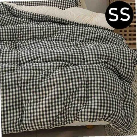 JMds 어반체크 순면 선염 워싱 차렵이불 슈퍼싱글 SS (블랙)