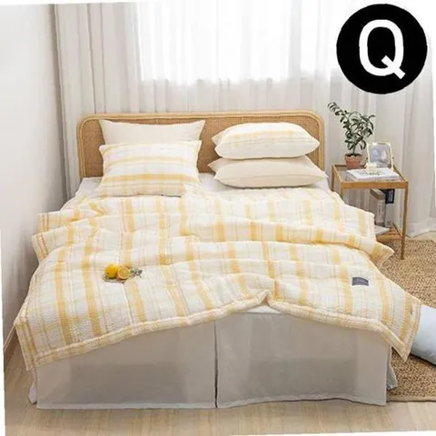 JMds 샤브레 여름 간절기 이불 베개커버세트 퀸 Q (옐로우) (베개솜 별매)