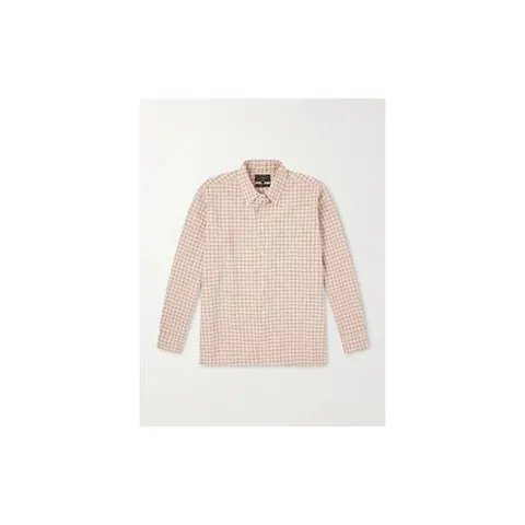 26 FW 비욘드 크래프트 레드 버튼다운 시어서커 체크 코튼 리넨 블렌드 셔츠 TP574838075
