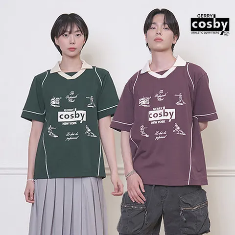 [루시앙]제리코스비 유니버스 스포티 로고 반팔카라티_2 Colors