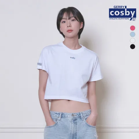 [루시앙]제리코스비 크롭 에센셜 코스비 클럽 로고 반팔티셔츠_4