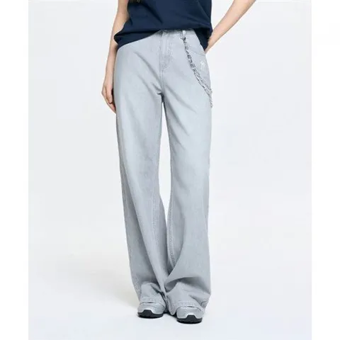 엠엘비 MLB 여성 베이직 스몰로고 썸머 텐셀 와이드 데님팬츠 NY L.Grey 462396