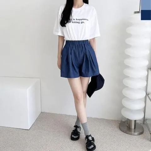 청치마 여성 경량 쿨 데님 플레어 여름 반바지