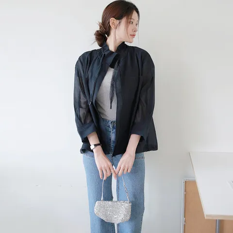 [르포엠]살안타템 슈네르 시스루 시어점퍼