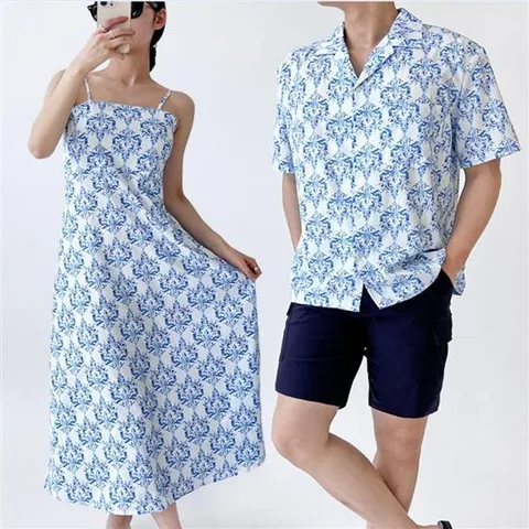 여성 썸 백크로스 홀터넥 비치 여름 롱원피스