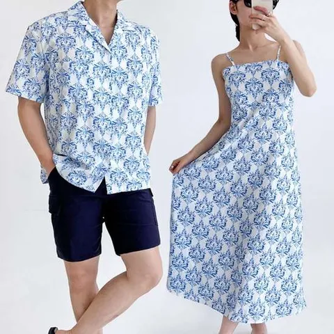 비치 백크로스 썸 DR222 여름 롱원피스 홀터넥