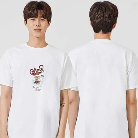 그래픽 여성티셔츠 심술쟁이 산타 라운드티 성탄절 반팔티 캐쥬얼