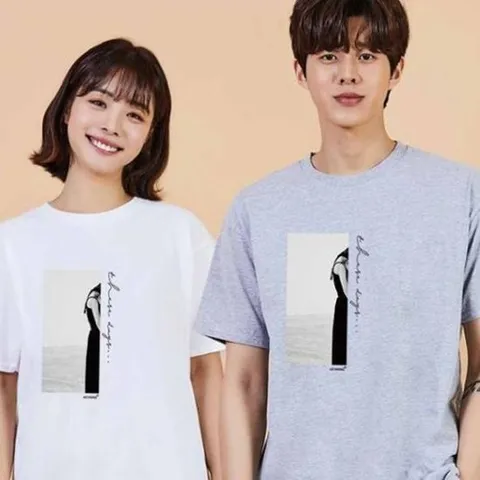 CP 반팔티 인쇄티셔츠 여름반팔티 디지털프린팅 흑백 오버핏 오버핏반팔티