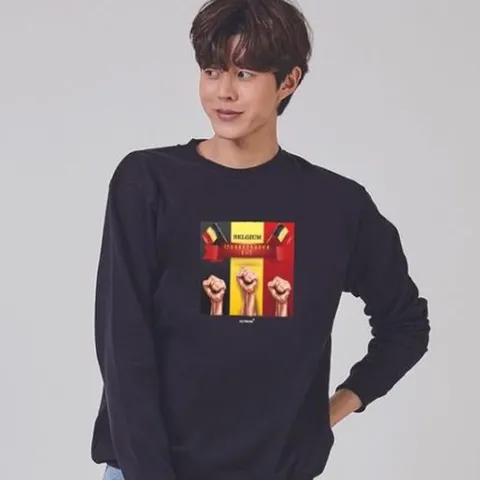 맨투맨 키밍 후드티 오버핏맨투맨 독립 기념일 벨기에국기 겨울맨투맨