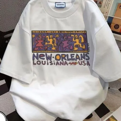 순면 남여공용 뉴올린즈 도톰한 반팔티셔츠 이중넥