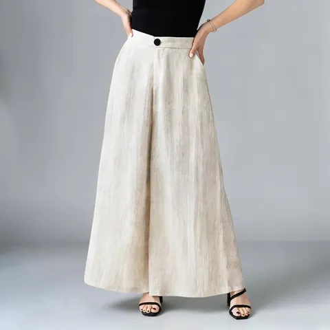 U795 Premium Linen 썸머 뒷밴딩 플레어 와이드 찰랑 팬츠
