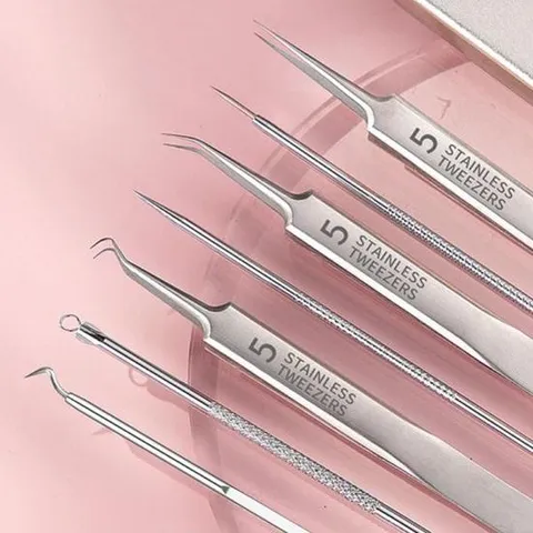 셀프피부관리 짜는기구 피지핀셋 제거기 블랙헤드 8종 여드름압출기