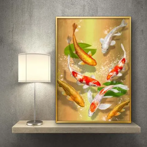 풍수 잉어 그림 액자 A3 CARP6 풍수그림 돈들어오는