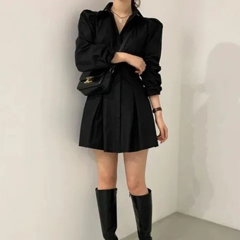 패션] 데일리 데님 카라 세련 미니 원피스 TDN0184 홀복 여성