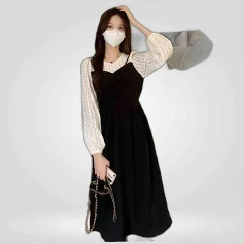 레이스 블라우스 나시 레이어드 레이어드 원피스 레이스 원피스