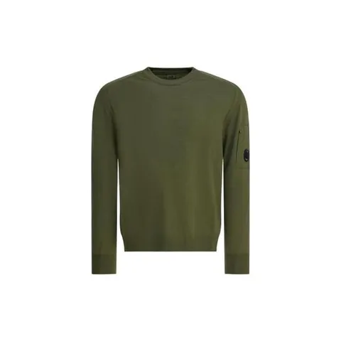 C P  컴퍼니 엑스트라파인 메리노 울 크루넥 스웨터 캐퍼스 그린   25FW 19CMKN037A005528A652