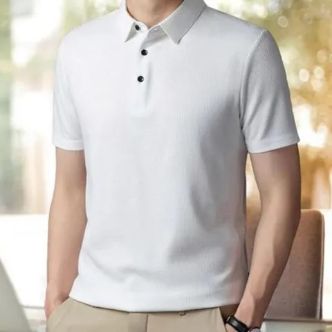 남자와플카라티 데일리 남성 여름 반팔 티 오버핏 와플 카라