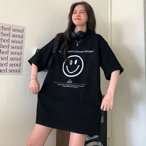 쿨링티셔츠 냉감 아이스 여자 데일리 캐주얼 빅스마일 반팔티