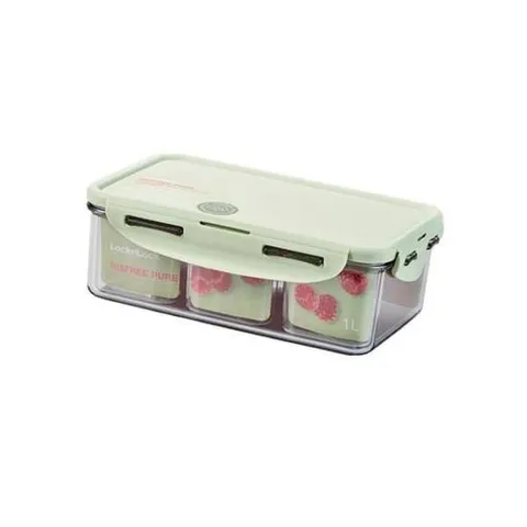 [SBD] 냉장고 비스프리 반찬통 직사각 락앤락 밀폐용기 3칸 1P 보관용기 1L