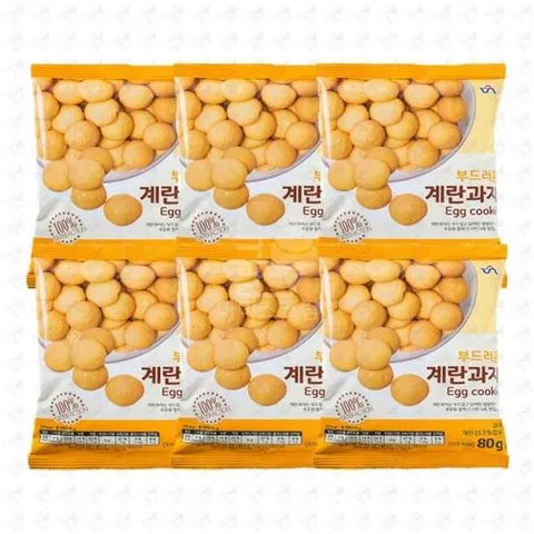 사무실간식 신흥제과 부드러운 계란과자 80g 6개