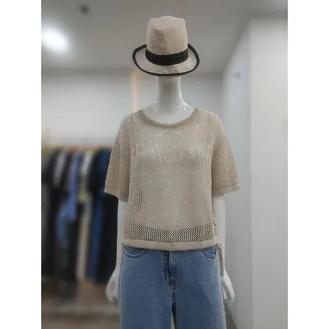 SI 세이브존04 레터링 글리터 메쉬 니트 SKU1129170BE