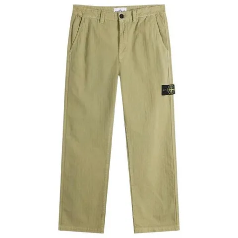 스톤아일랜드 남성 Stone Island Cotton Herringbone Trousers Laurel Green