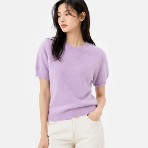여성 앙고라 반팔 니트 S29HL0003 S18269 379