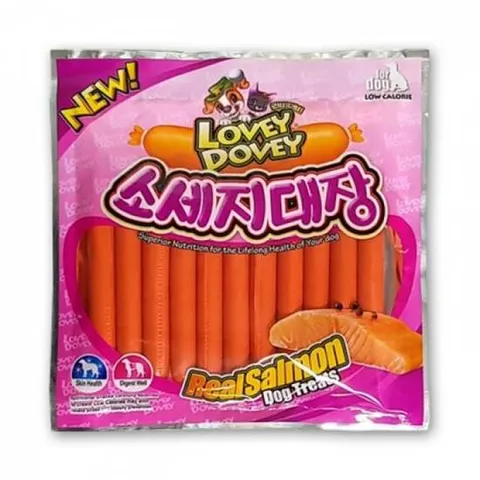강아지 맛좋은간식 러비더비 소세지대장(연어) 11P 애견간식