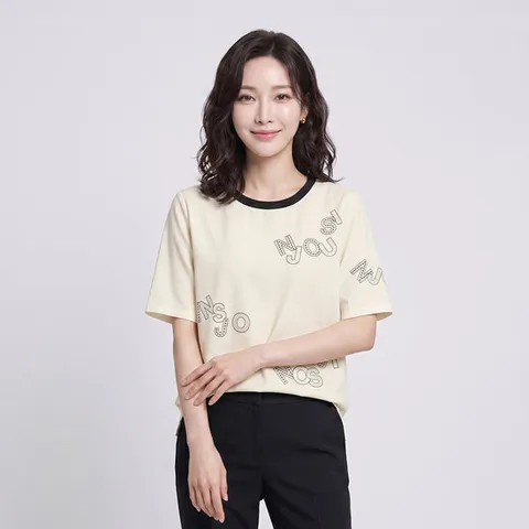 [조이너스]레터링 배색 티셔츠-JU24IB3102867B