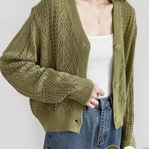 초록색가디건 그린가디건