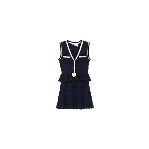 셀프포트레이트 bow detail pointelle knitted peplum mini dress 12108313395464 TP724172218