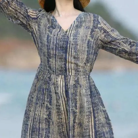 여름 휴양지 롱원피스 바캉스 브이넥 반팔 모시 원피스