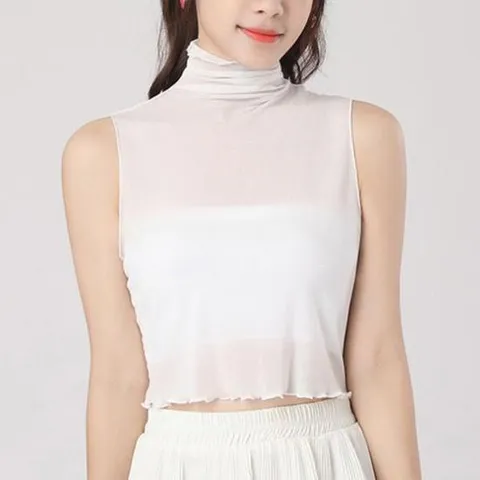 패션아이템 페이크블라우스 터틀넥 카라 시스루 이너웨어 셔츠