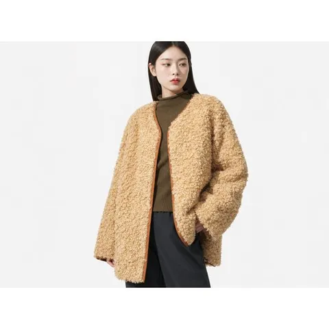 파올라 리버시블 페이크 퍼 시어링 코트 - 베이지  61963906612270