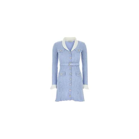 셀프포트레이트 blue ribbed knit mini dress 12139930452232 TP724275043
