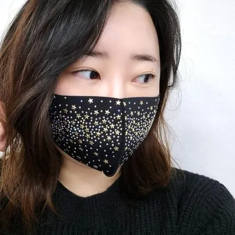 큐빅장식 네오프랜 패션마스크 국산 마스크 여성 패션소품 디자인마스크