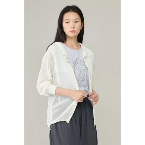 [BCBG][올앤선드리] 메쉬블록후드 가디건 A6M5K231_DG