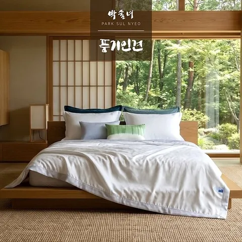 [박술녀] 천연냉감 풍기인견 침구세트 슈퍼싱글SS 이불+패드+베개커버 / 선물추천