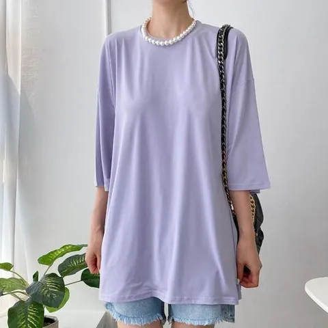 아이우먼 라운드넥컬러쿨반팔티 RAK096M605 빅사이즈