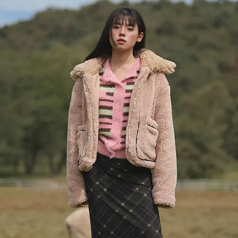 [ 롯데백화점 ][바이탈싸인] Fur-collar Dumble Jumper [23WTJK01]