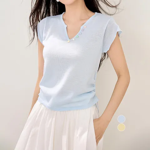ATMARK 슬림팝버튼셔링니트_AA63KN075G