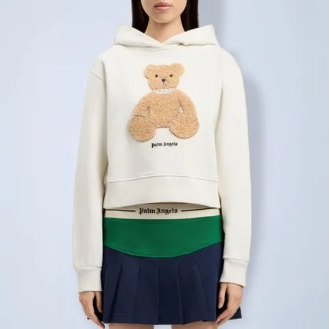 26 FW 팜엔젤스 Bear 베어 아플리케 크롭 핏티드 후드 탑 PWBB069S26FLE0080360
