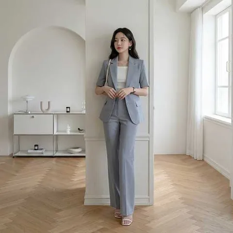 썸머 베이직 부츠컷 슬랙스 팬츠 코튼 린넨 여성 여름 정장바지